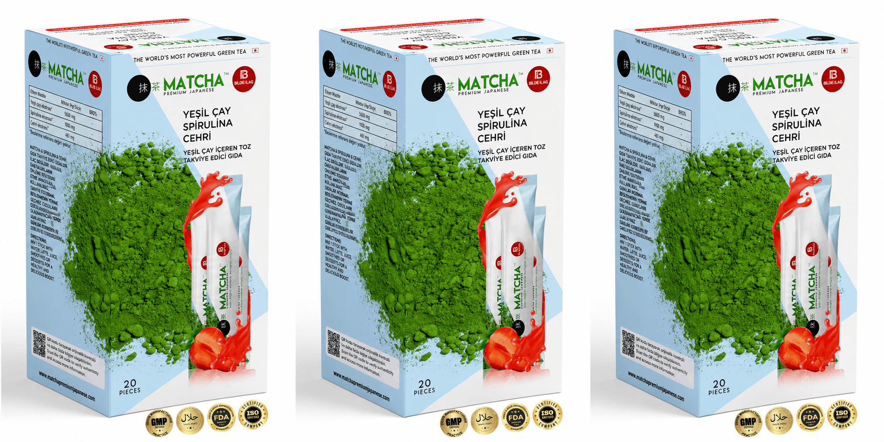 3'Lü Bilge İlaç Matcha Çilekli